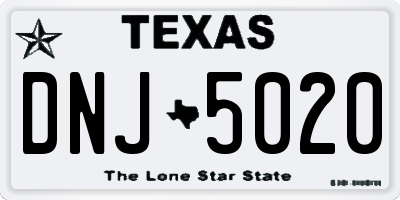 TX license plate DNJ5020