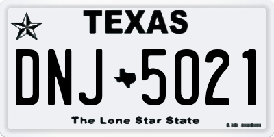 TX license plate DNJ5021