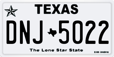 TX license plate DNJ5022