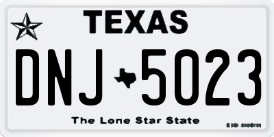 TX license plate DNJ5023