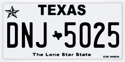 TX license plate DNJ5025