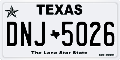 TX license plate DNJ5026