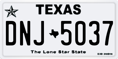 TX license plate DNJ5037