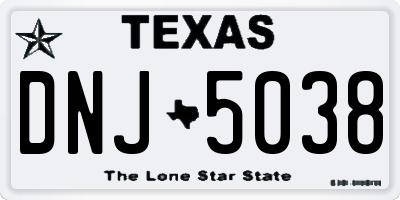 TX license plate DNJ5038