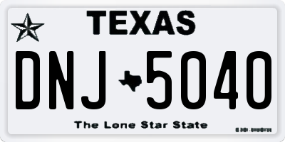 TX license plate DNJ5040
