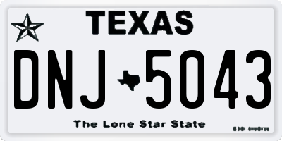 TX license plate DNJ5043