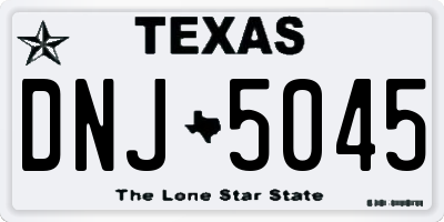 TX license plate DNJ5045