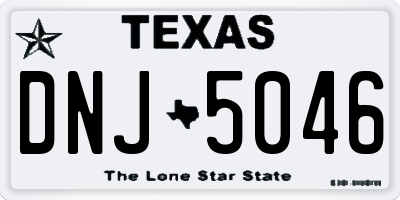 TX license plate DNJ5046
