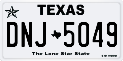 TX license plate DNJ5049