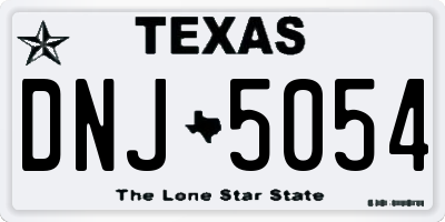 TX license plate DNJ5054