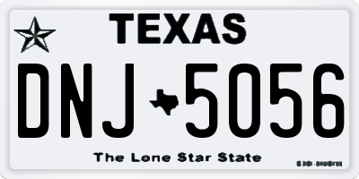 TX license plate DNJ5056