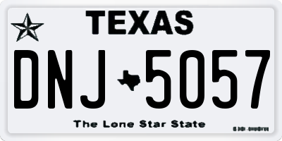 TX license plate DNJ5057