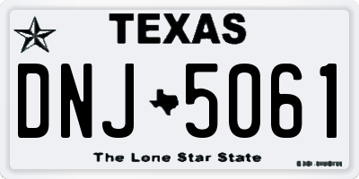 TX license plate DNJ5061
