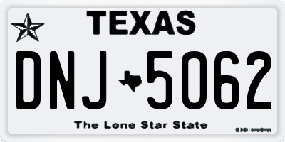 TX license plate DNJ5062