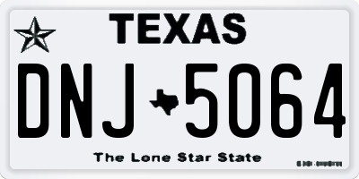 TX license plate DNJ5064