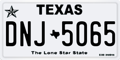 TX license plate DNJ5065