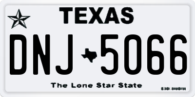 TX license plate DNJ5066