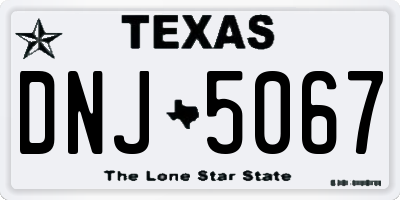 TX license plate DNJ5067