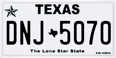 TX license plate DNJ5070