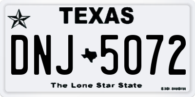 TX license plate DNJ5072