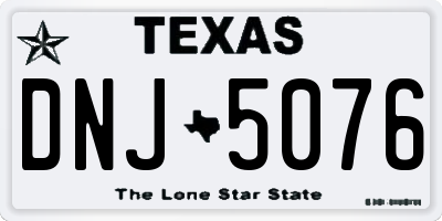 TX license plate DNJ5076