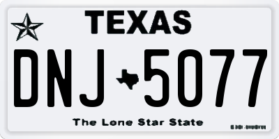 TX license plate DNJ5077