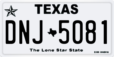 TX license plate DNJ5081