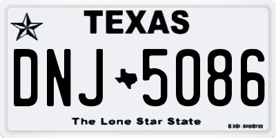 TX license plate DNJ5086