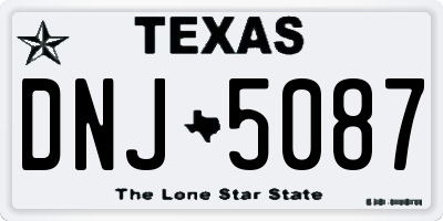 TX license plate DNJ5087
