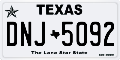 TX license plate DNJ5092
