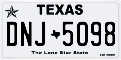 TX license plate DNJ5098