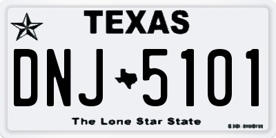 TX license plate DNJ5101