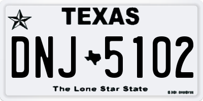 TX license plate DNJ5102