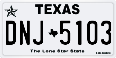 TX license plate DNJ5103