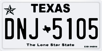 TX license plate DNJ5105