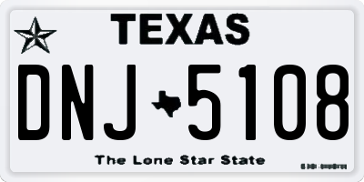 TX license plate DNJ5108