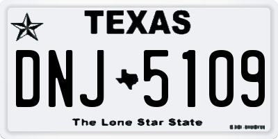 TX license plate DNJ5109