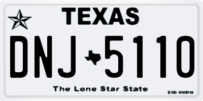 TX license plate DNJ5110