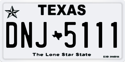 TX license plate DNJ5111