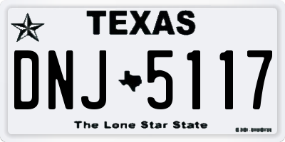 TX license plate DNJ5117