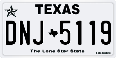 TX license plate DNJ5119