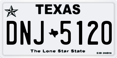 TX license plate DNJ5120