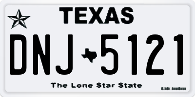TX license plate DNJ5121