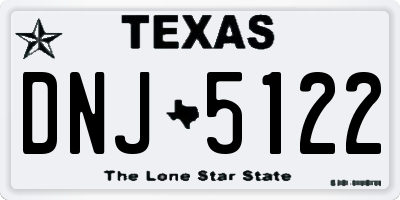 TX license plate DNJ5122