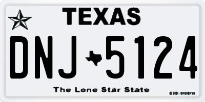 TX license plate DNJ5124