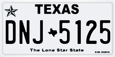 TX license plate DNJ5125