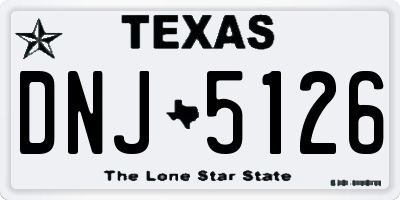 TX license plate DNJ5126