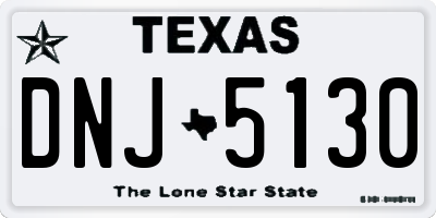 TX license plate DNJ5130