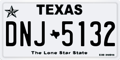 TX license plate DNJ5132