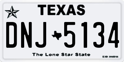 TX license plate DNJ5134